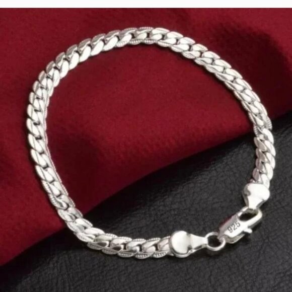 NEW 2pcs Set - 16" 925 STERLING SILVER FLAT SNAKE CHAIN NECKLACE & 8" BRACELET - Picture 7 of 14